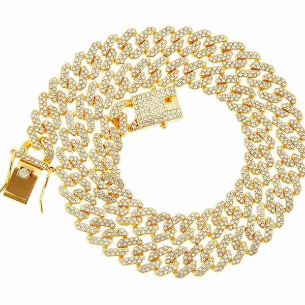 

diamond link classical cuban bling hiphop necklace chain, Silver