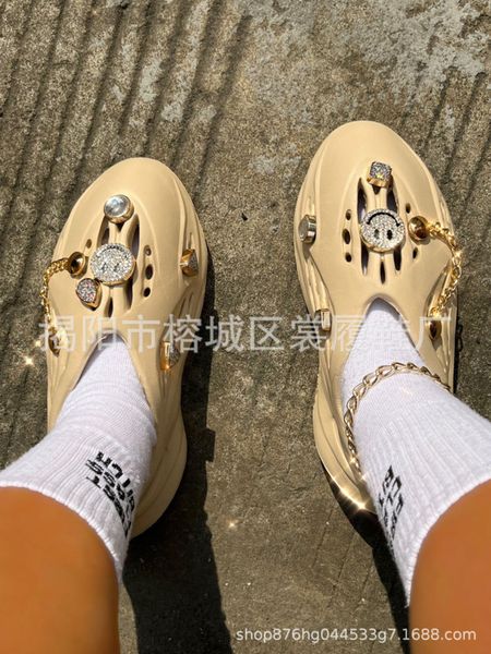 

sandals designer women's shoes large hole smiling face buckle coconut women's sandals xjwx, Black