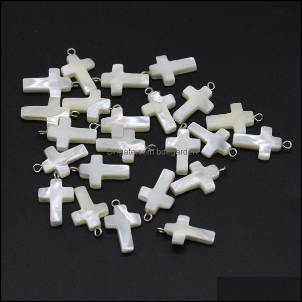 

charms 5pcs white natural mother of pearl shell cross pendants for diy making earring necklace jewelry findings acces bdegarden dhtyg, Bronze;silver