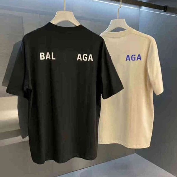 

22sss designer summer balanciagas fashion brand paris before and after the letter classic family short sleeve balenciga t-shirt men and wome, White;black