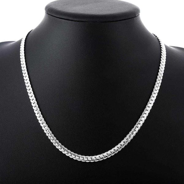 

45-60cm 925 sterling silver 6mm width luxury brand design fine necklace chain for woman men fashion wedding engagement jewelry