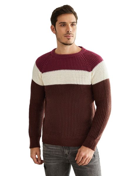 

men colorblock raglan sleeve sweater u2ie#, White;black