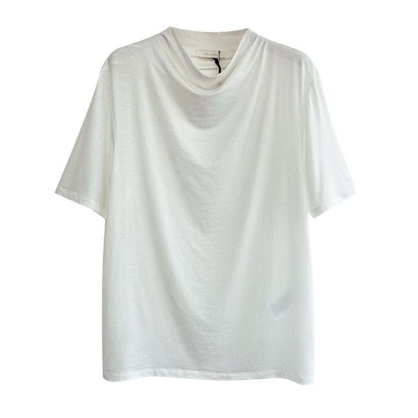 Damen T-Shirt Low Classic Drape Kurzarm Damen Weiß Design Locker sitzendes Top 2022 Sommer