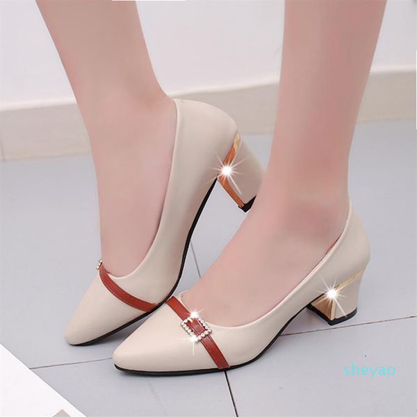 

summer office shoes women pumps high heels party simple pointed shallow high heels woman office shoes women, Black