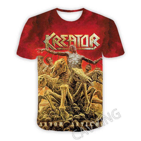 

new fashion women/men's 3d print kreator casual t-shirts hip hop tshirts harajuku styles clothing t01, White;black