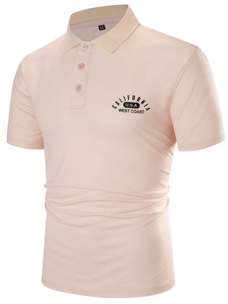 

men letter graphic polo shirt o5iz#, White;black