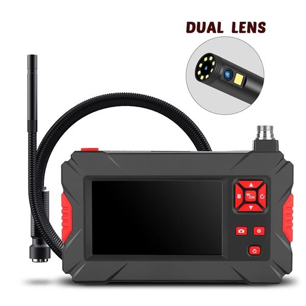 

p30 dual lens camera handhold endoscope 4.3 inch screen industrial borescope with display inspection snake camera ip68 2600 ma