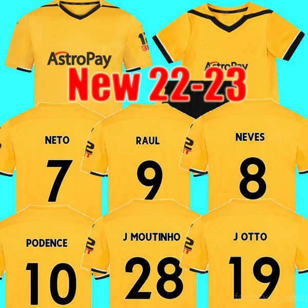 

22 23 soccer jerseys adama kilman semedo raul neto neves 2022 2023 j.otto podence gibbs white football shirts men kids kit uniform sport, Black;yellow
