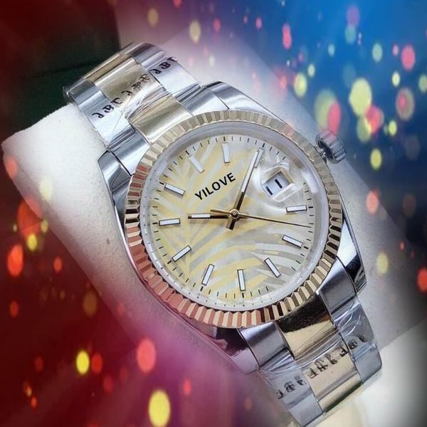

four color palm leaf dial ladies watch all stainless steel automatic mechanical clock diamond movement female designer mother's day chr, Slivery;brown