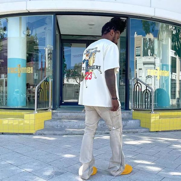 

oversized t shirt men women 1 quality t-shirt puff print letter tee washed short sleeve, White;black