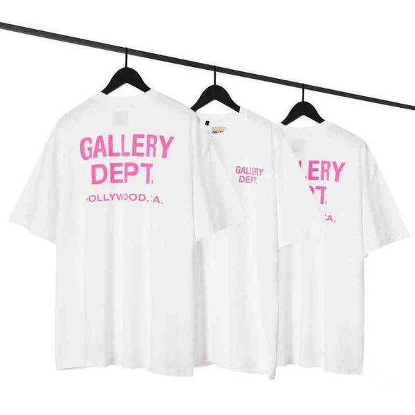 

gallerydepts high designer street fog shirt retro wash old print pink trendy short sleeve antique t-shirt trend shirts summer, White;black
