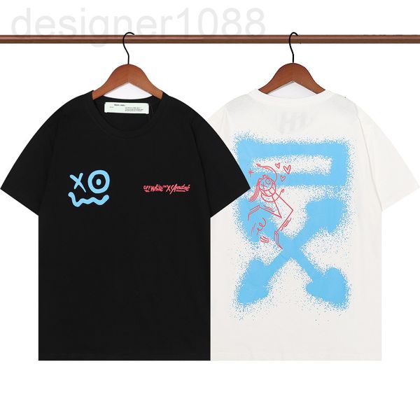 

women's t-shirt designer chaopai 22 spring and summer new double yarn short sleeve t-shirt with arrow print on the back simple loose vj, White