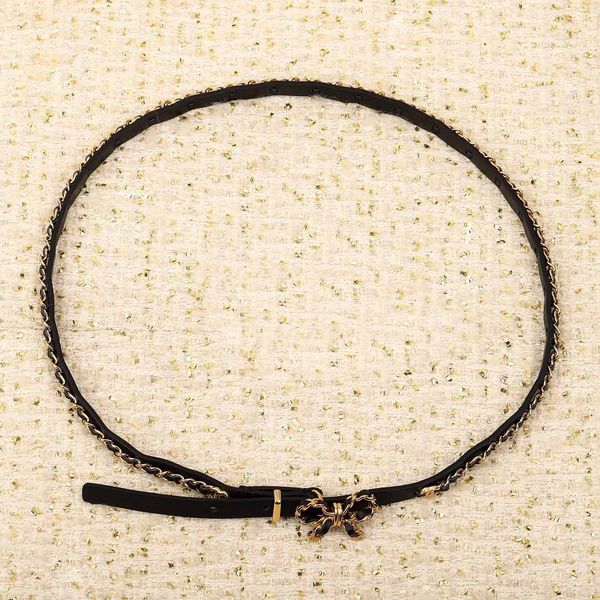

2022 charm waist belt black genuine leather metal have box stamp ps7046a, Golden