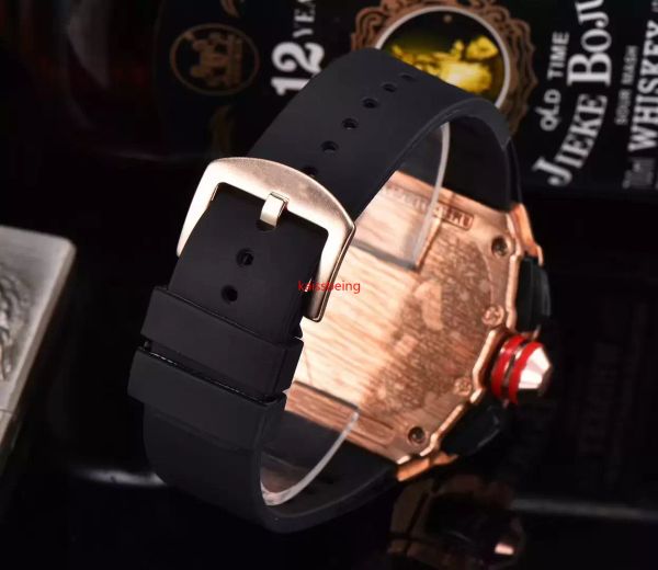 

watch automatic quartz movement brand watches rubber strap business sports transparent watchs imported crystal mirror battery watc241d, Slivery;brown