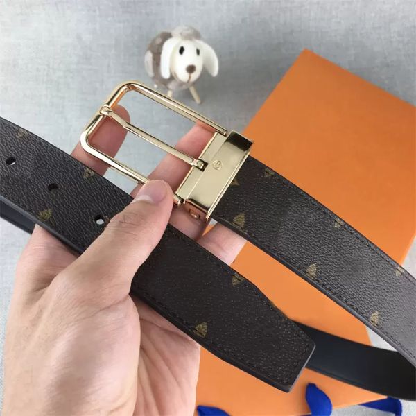 

mens designer belts for women leather womens belt lady brass buckle genuine leather fashion classic gold silver letter belt 3.4cm 2204264d, Black;brown