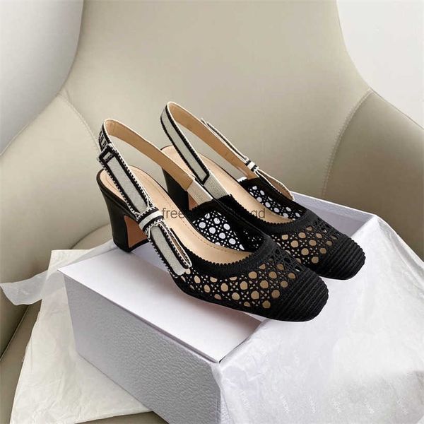

72% off designer slippers family thick heel flat sandals in, Black