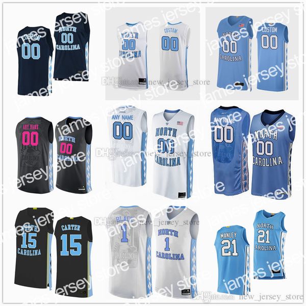

2022 youth ncaa final four college north carolina jerseys tar heels basketball 5 armando bacot 2 caleb love 13 dawson garcia 45 brady manek, Black