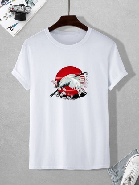 

men crane & letter graphic tee o8vj#, White;black