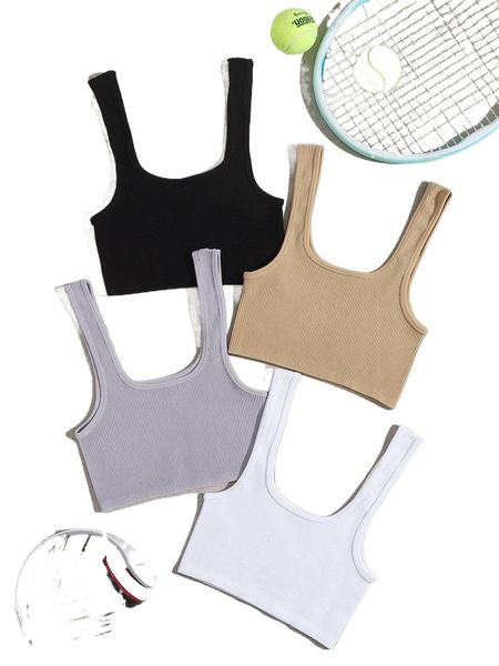 

4pcs medium support softness sports bra d63z#, Gray