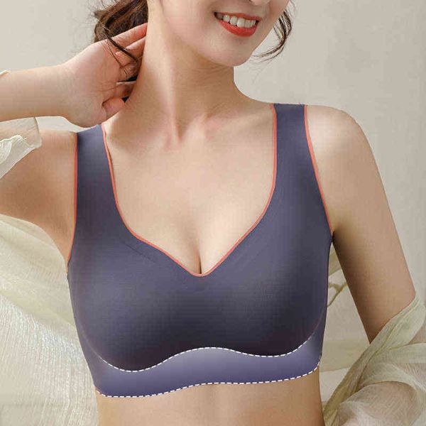 

comfortable bra latex push up sport breathable seamless for womenbra comfort cooling collects shock-proof pad l220726, Red;black