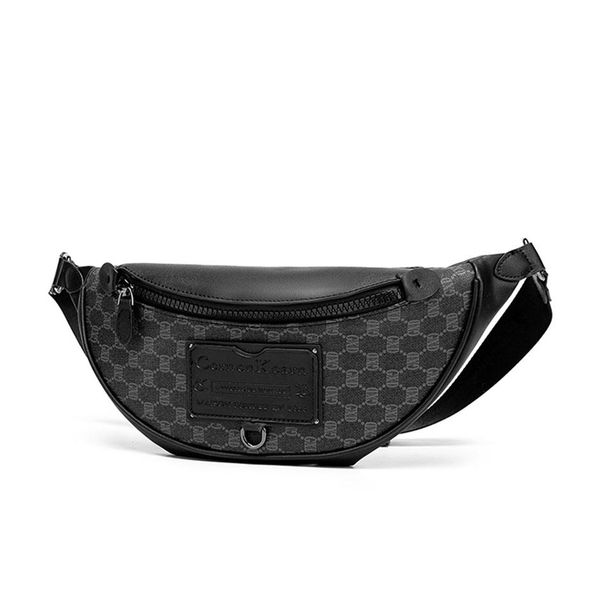 

black cross body bags men luxury designer pu leather fanny pack causal waist bag for mens chest belt bag anti-theft waterproof285x