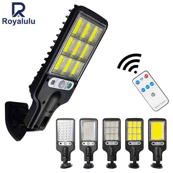 Royalulu Lampione solare Lampada da parete per esterni Modalità impermeabili Pir Sensore di movimento Giardino Patio Veranda Garage Illuminazione di sicurezza J220531