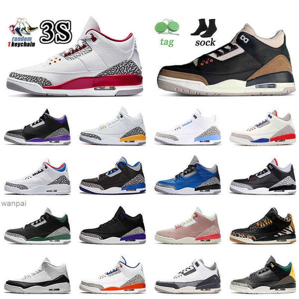 

2022 cardinal red 3s mens womens basketball shoes jumpman 3 desert elephant patchwork katrina laser orange rust pink pine green midnight