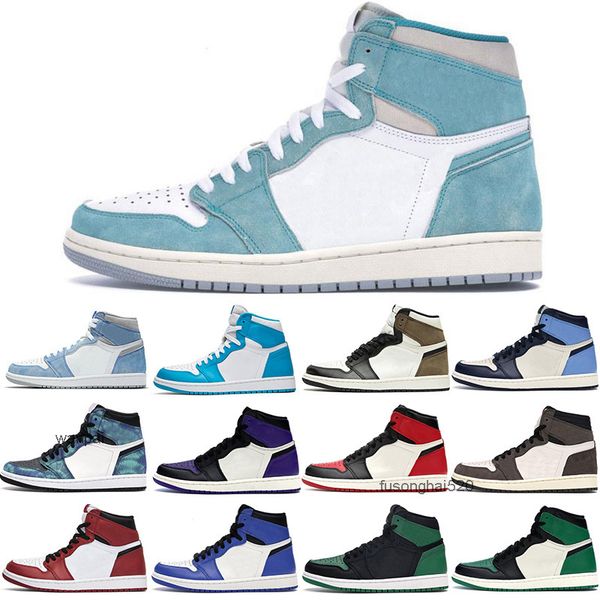 

2022 2021 fashion men's basketball shoes 1s sports 1 sneakers obsidian game royal 3 shadow pine green dark mocha unc tie dye bred toe c