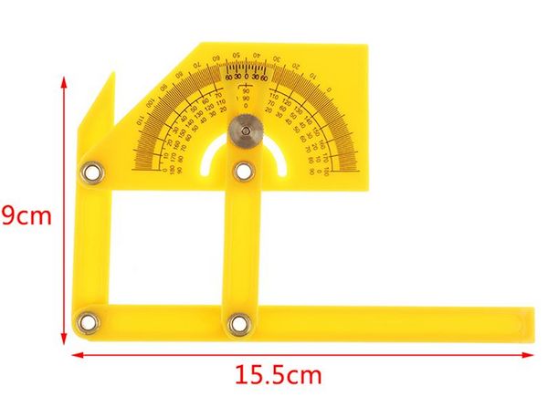 Goniometro preciso e mirino angolare Strumenti di misurazione per la lavorazione del legno da 0ﾰ a 180ﾰ per misurare la plastica interna/esterna