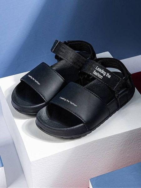 

boys letter graphic sport sandals she01, Black;red