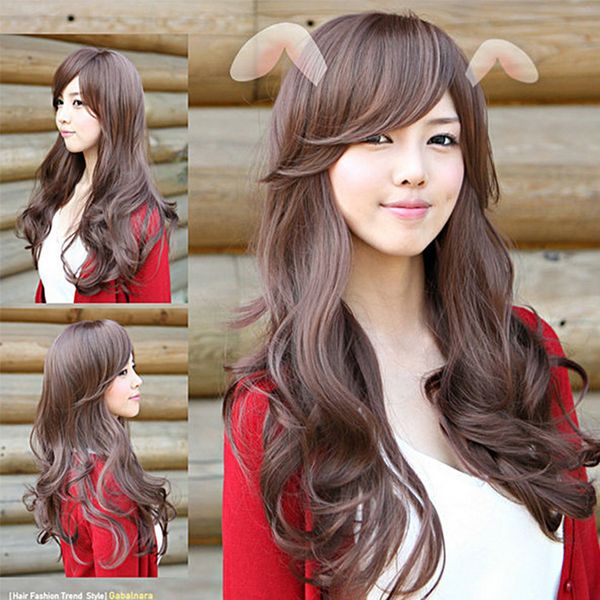 

high-temperature silk wig with long curly hair set in korea, Black