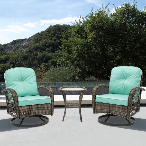 

3 piece outdoor furniture wicker set