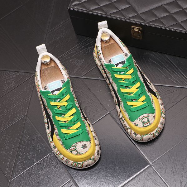 

brand fashion round toe wedding dress party shoes spring autumn thick bottom breathable platform casual men sneakers fashion designer drivin, Black