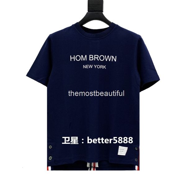 

men's t-shirts chao brand tb spring summer alphabet printing back color ribbon round neck short sleeve four bar t-shirt casual men wome, White;black