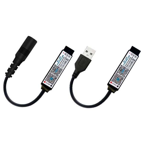 Mini RGB Bluetooth Controlador Compatível Música LED Controladores de Tira de Luz para RGBW Fita Luzes Smart App Control DC 5V 12V 24V