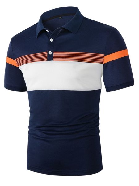 

men color block & striped print polo shirt r6ut#, White;black