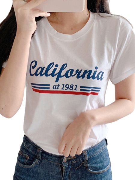 

dazy letter graphic round neck tee y2ws#, White