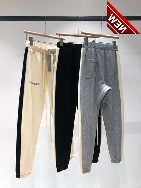 

50% off discount 2022 spring new fog double line s patchwork lovers' straight tube guard sports loose terry casual pants factory direct, Black