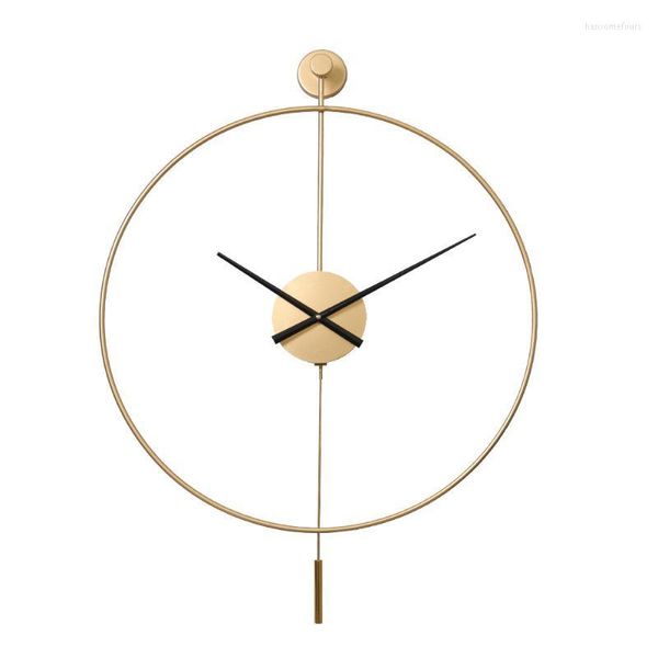 Relógios de parede grandes relógios de luxo metal ouro nórdico Espanha Silent Home Decor Pendulum Relógios Presente de decoração da sala de estar