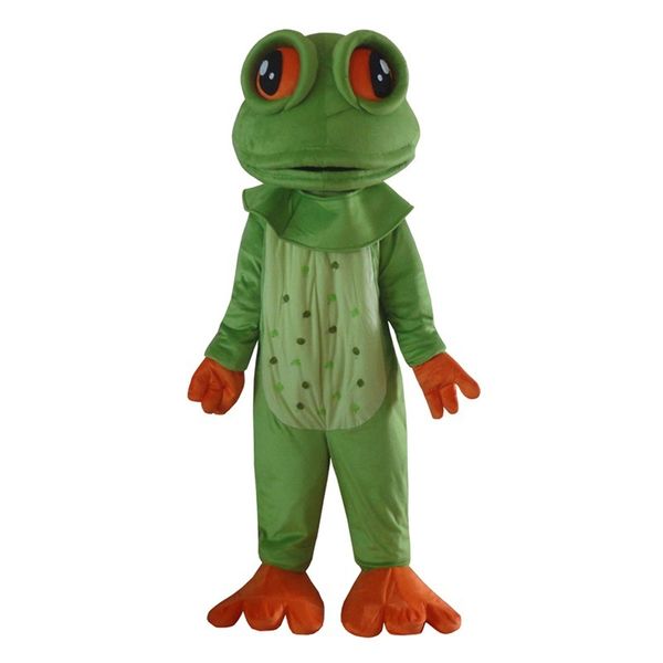 

mascot doll costume green big eyes frog mascot costume party game fursuit cartoon dress outfits carnival halloween xmas easter ad clothes, Red;yellow