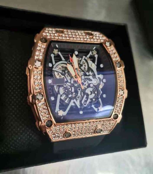 relógio Date Luxury Mens Mechanics Watch Richa Wristwatch Fiber Watches for Men Silicone Strap Sports Chronograph Relogio Masculino Millerwatch Orr6