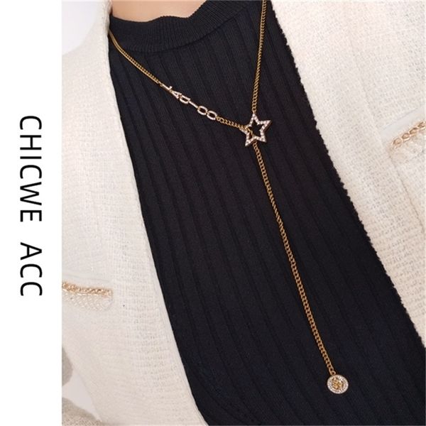 

2022 20% off designer jewelry d family zircon letter sweater chain advanced temperament fall new net red same necklace, Silver