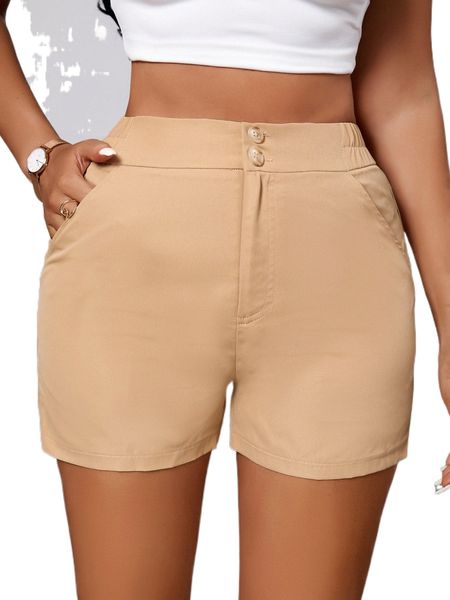 

high waist slant pocket shorts t0rf#, White;black