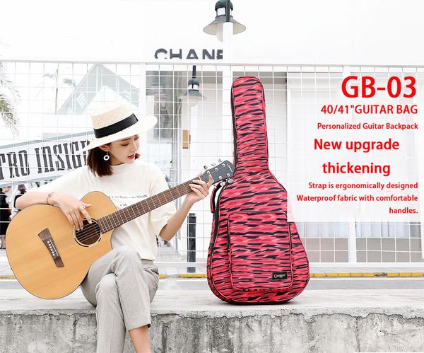 

40 41 inch printed folk acoustic guitar bag cartoon backpack shoulders with cotton guitar bag cover
