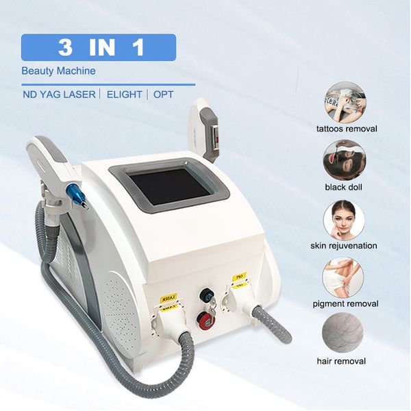 

3in1 ipl machine laser hair removal tattoo remove nd yag black doll treatment skin rejuvenation device spa use