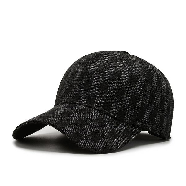 Sports Elastic Fabric Snapback Cap Men Mulheres Encontradas Capacos de beisebol de beisebol em xadrez completo Fechado para Capilinhas Plain FORNEX para unissex