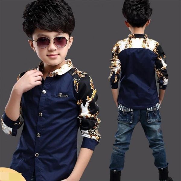 

baby kids print blouses fall boys long sleeve shirts boys shirts boy clothes blouse back to school outfit costume 220808, White;black