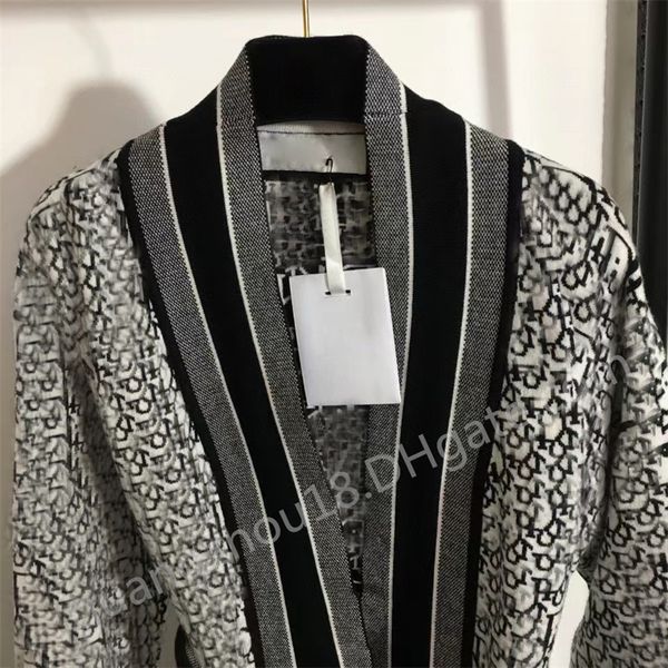 

black print style medium length cardigan pajamas robe for women men