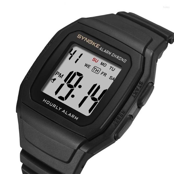 Нарученные часы модные спортивные спортивные электронные часы Pu Bess Bess Claim Chronograph Мужчины водонепроницаемые многофункциональные военные 2022