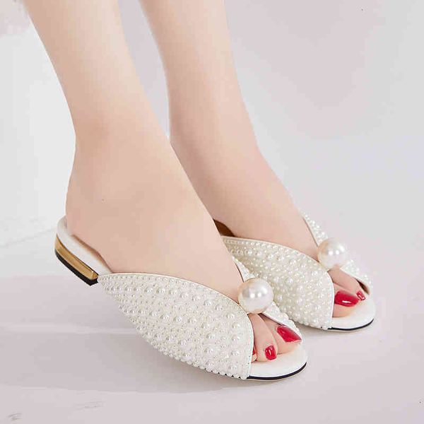 

sandals aker summer korean princess sandals sweet pearl fish mouth fashion women wearing slippers, Black